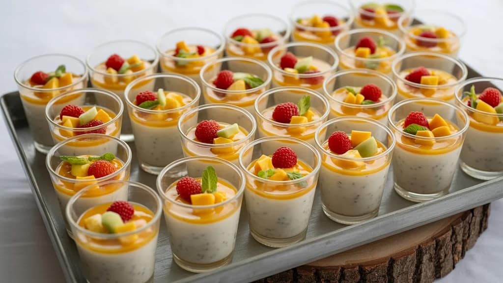 Coconut pudding catering desserts for NYC parties