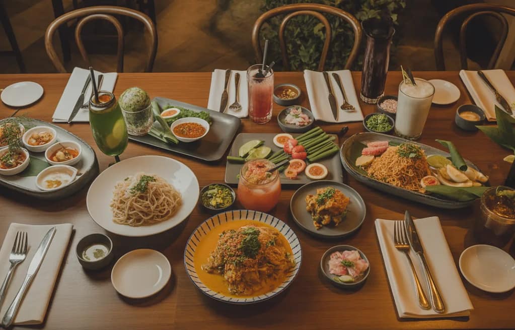 Thai restaurant Midtown Manhattan dinner date group dining table