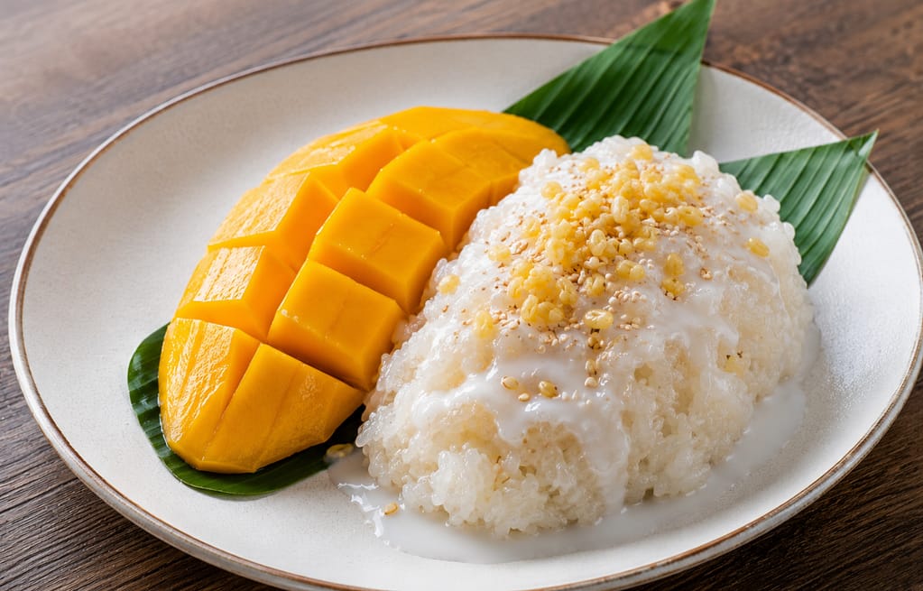 Best places for mango sticky rice dessert in NYC neighborhoods