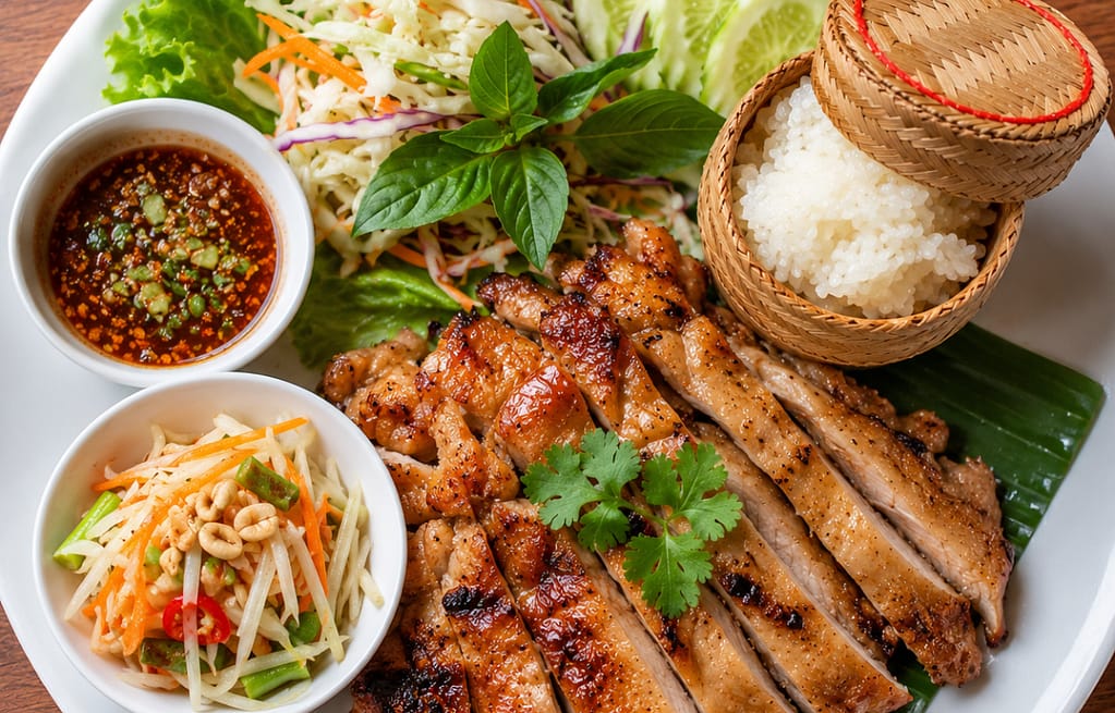 Thai lemongrass chicken lunch and dinner combo NYC