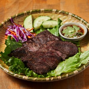 Grilled Skirt Steak with Jim Jeaw
