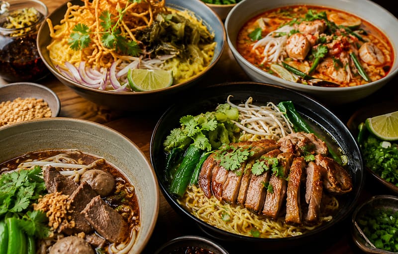 Authentic Thai noodle soup in NYC with beef broth and rice noodles